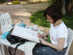 Pintura ao Ar Livre Rose Valverde 6 300x225 - 15° Encontro mundial de pintura ao Ar Livre